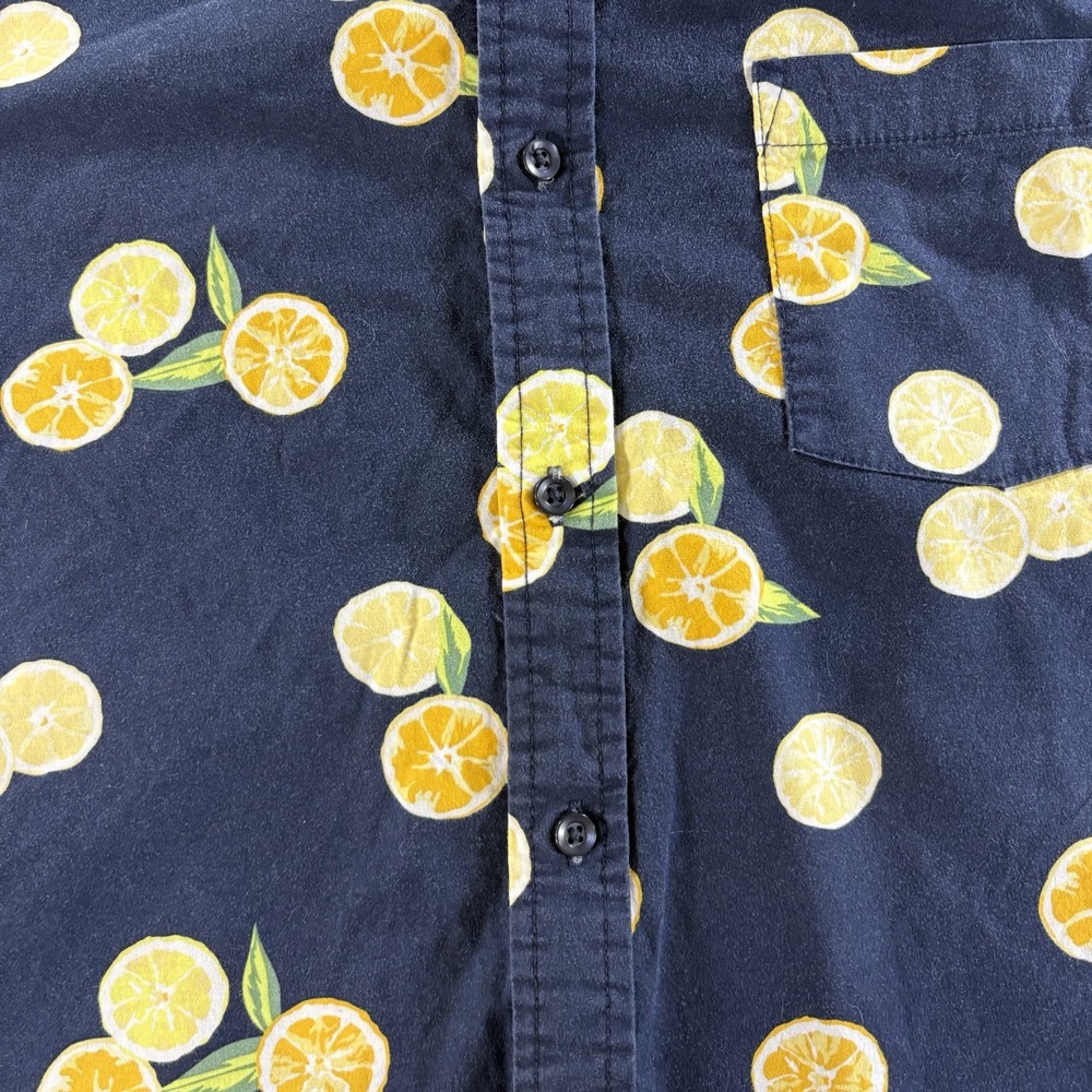 Goodfellow & Co Men's Large Slim Fit Citrus Lemon Orange Print Button Shirt L - Picture 2 of 5